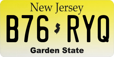 NJ license plate B76RYQ