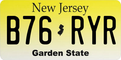 NJ license plate B76RYR