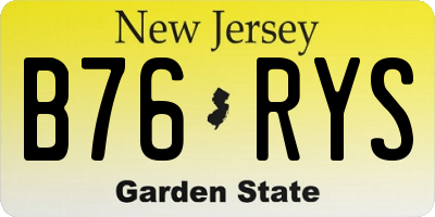 NJ license plate B76RYS