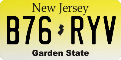 NJ license plate B76RYV