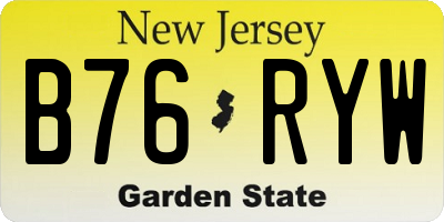 NJ license plate B76RYW