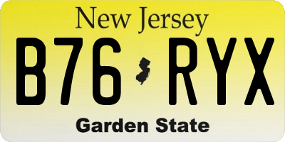 NJ license plate B76RYX
