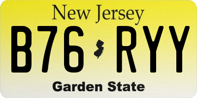 NJ license plate B76RYY