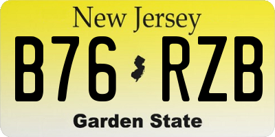NJ license plate B76RZB