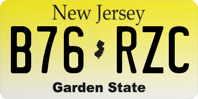 NJ license plate B76RZC