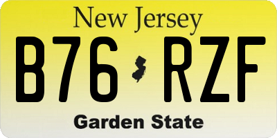 NJ license plate B76RZF