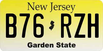 NJ license plate B76RZH