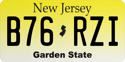NJ license plate B76RZI