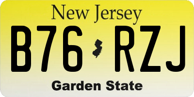 NJ license plate B76RZJ