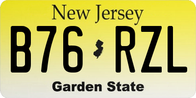 NJ license plate B76RZL