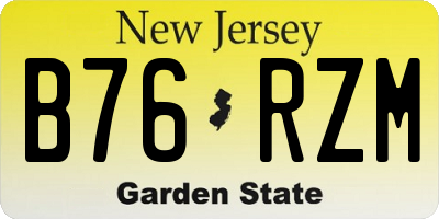 NJ license plate B76RZM