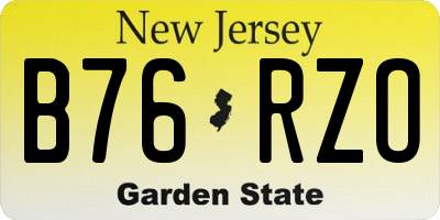 NJ license plate B76RZO