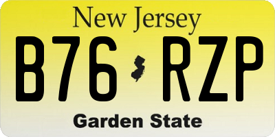 NJ license plate B76RZP