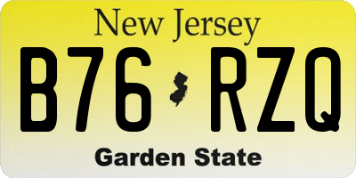 NJ license plate B76RZQ