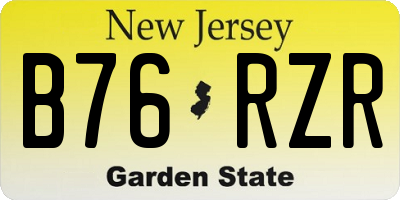 NJ license plate B76RZR