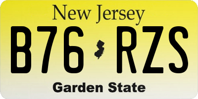 NJ license plate B76RZS