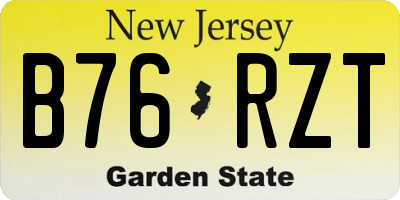 NJ license plate B76RZT