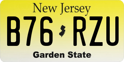 NJ license plate B76RZU