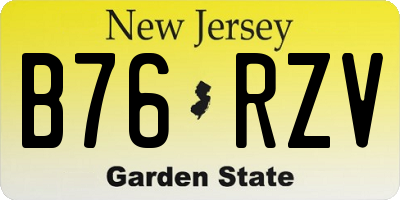 NJ license plate B76RZV
