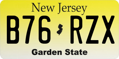 NJ license plate B76RZX
