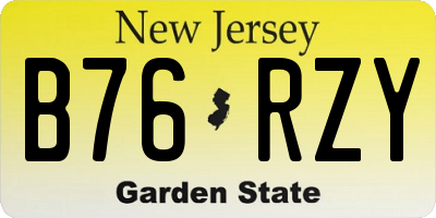 NJ license plate B76RZY