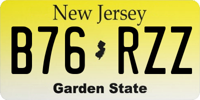 NJ license plate B76RZZ