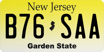 NJ license plate B76SAA