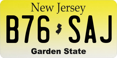 NJ license plate B76SAJ