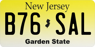 NJ license plate B76SAL