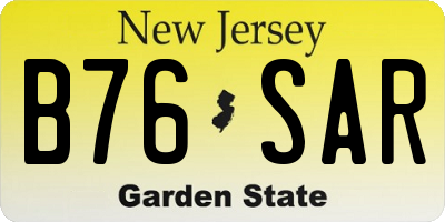 NJ license plate B76SAR