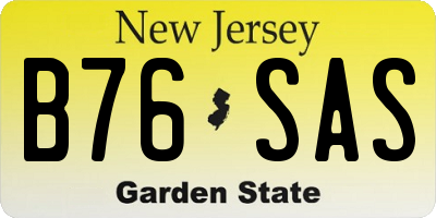 NJ license plate B76SAS