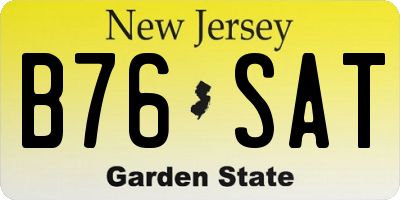 NJ license plate B76SAT
