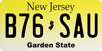 NJ license plate B76SAU
