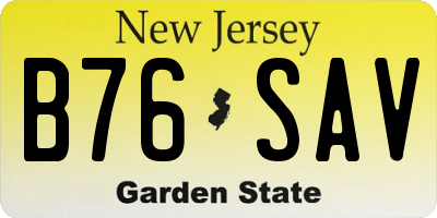 NJ license plate B76SAV