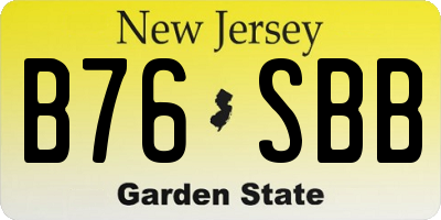 NJ license plate B76SBB