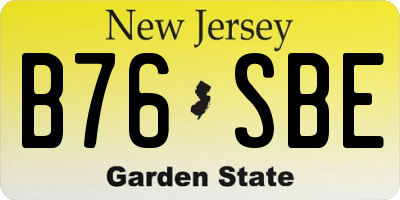 NJ license plate B76SBE