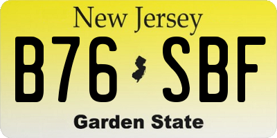 NJ license plate B76SBF