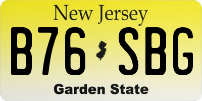NJ license plate B76SBG