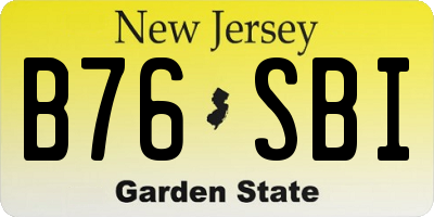 NJ license plate B76SBI