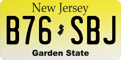 NJ license plate B76SBJ