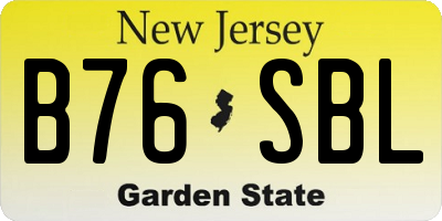 NJ license plate B76SBL