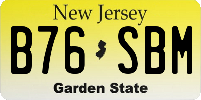 NJ license plate B76SBM