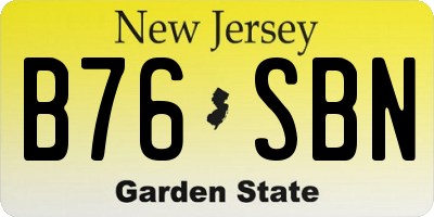 NJ license plate B76SBN