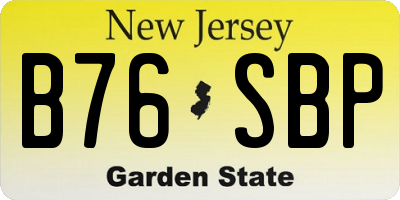 NJ license plate B76SBP