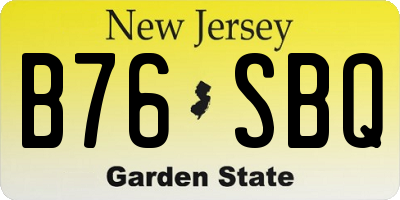 NJ license plate B76SBQ