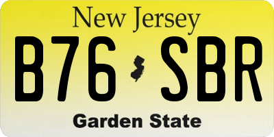 NJ license plate B76SBR
