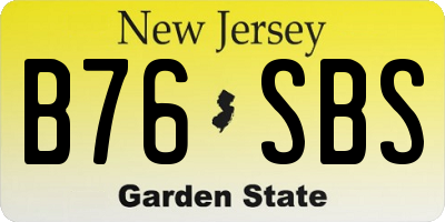 NJ license plate B76SBS