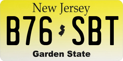 NJ license plate B76SBT