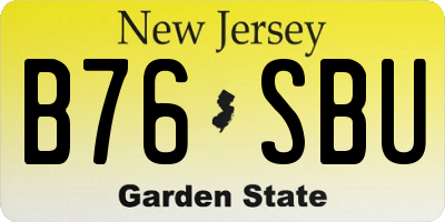 NJ license plate B76SBU