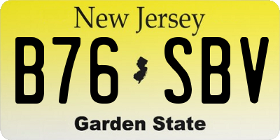 NJ license plate B76SBV